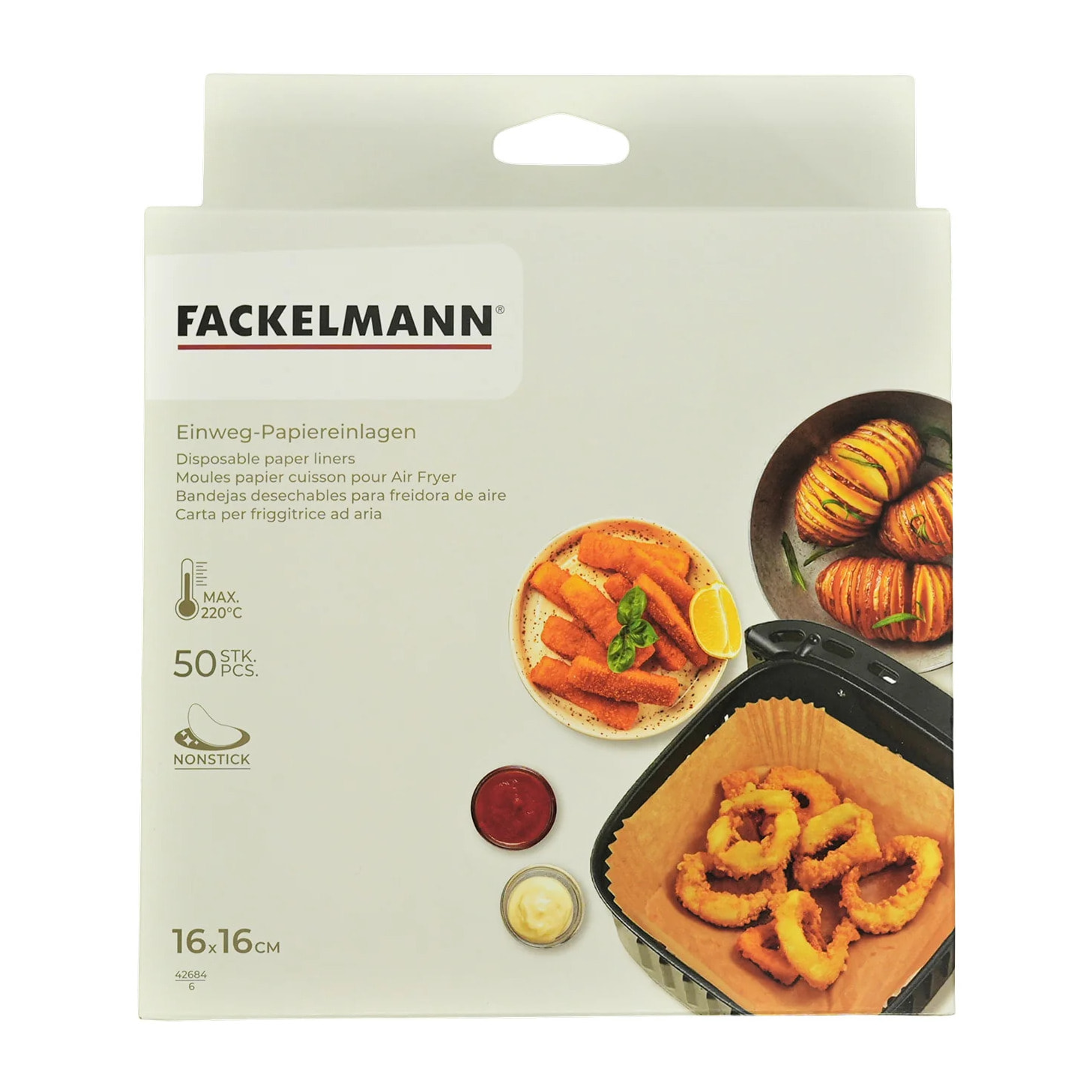 50 Moules en papier cuisson pour air fryer carrés 16 cm Fackelmann Divers