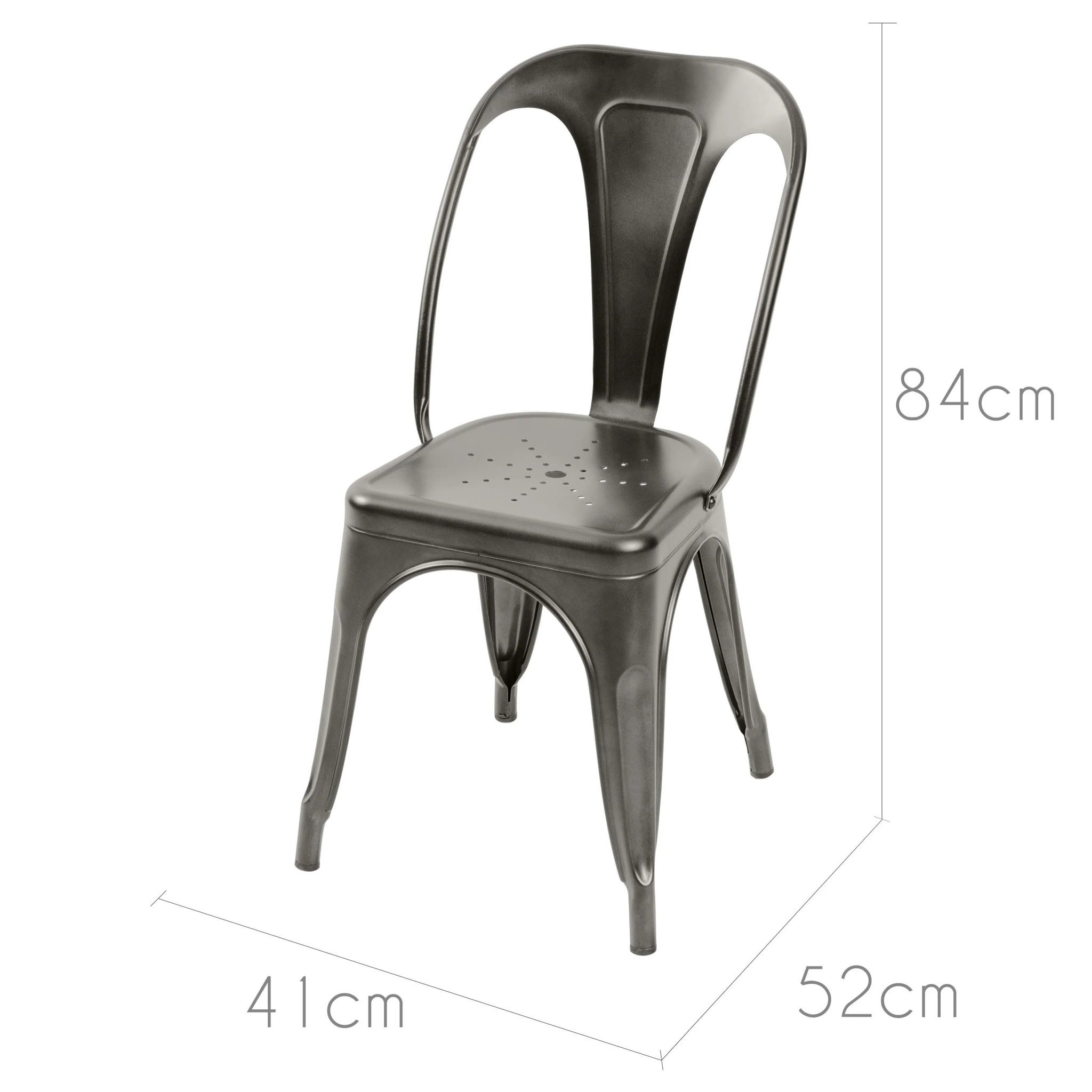 Lot de 2 chaises en métal gris - Indus