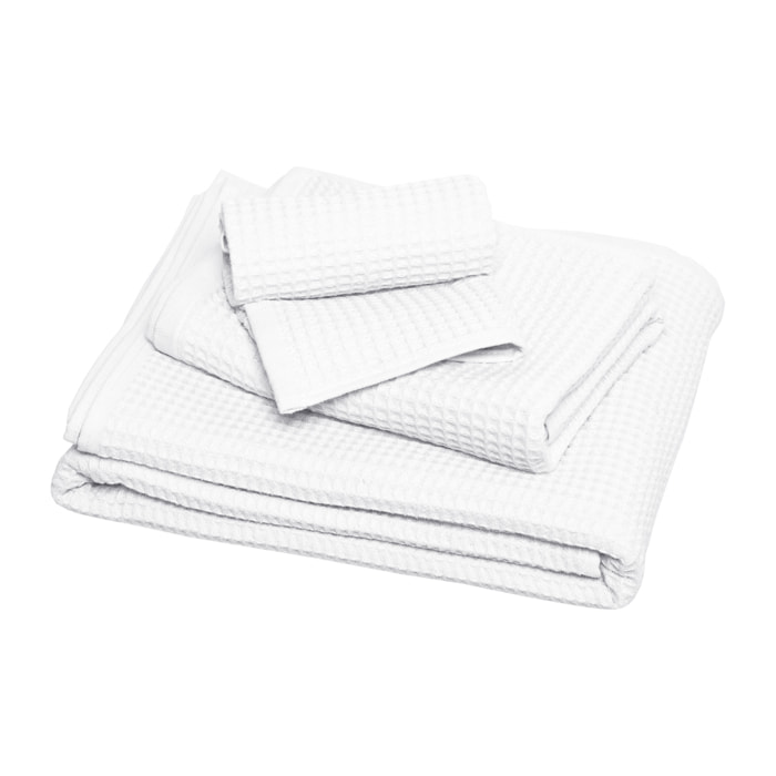 Serviette de toilette en coton bio, ESPRIT NID D'ABEILLE
