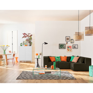Arty - canapé modulable d'angle droit 5 places - en tissu mailles 3D - Vert