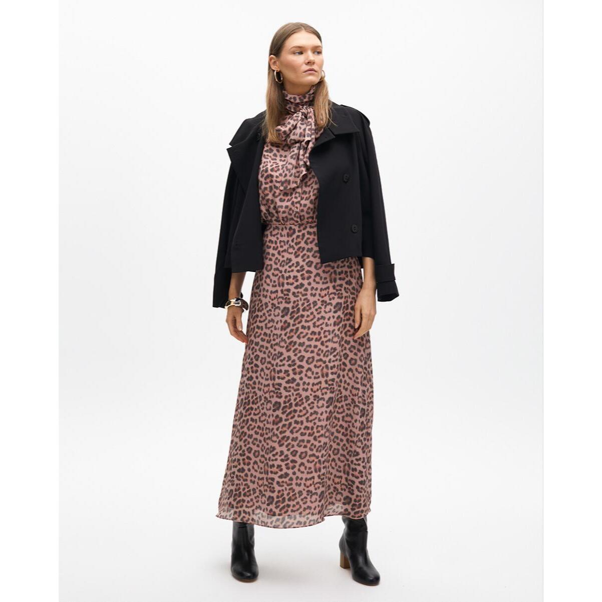 Vestito animalier con fiocco