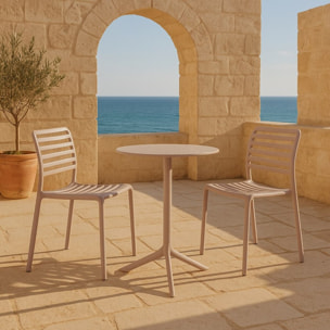 Set da 4 sedie da giardino in polipropilene tortora – Lagos