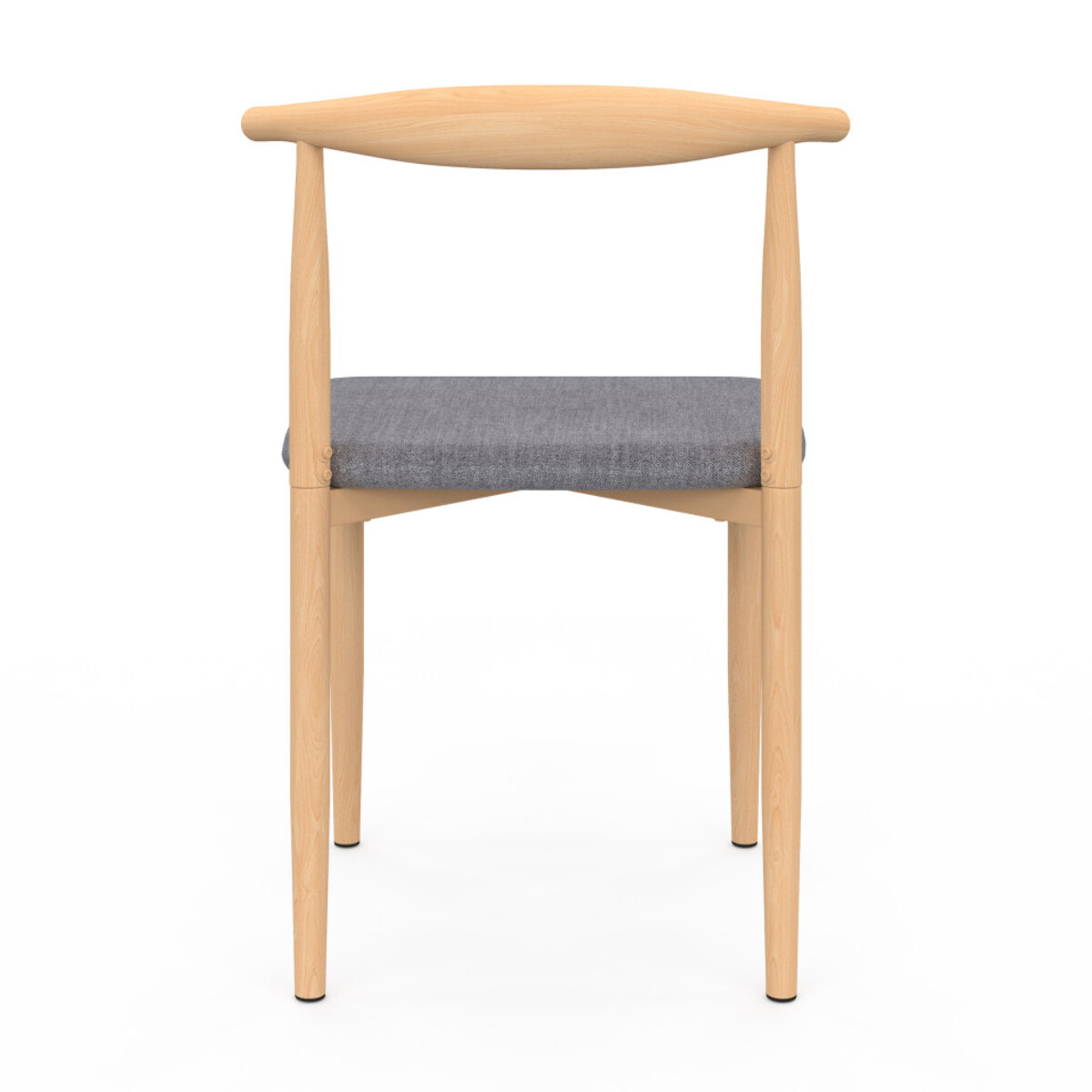Chaises Adam tissu gris pieds effet bois - lot de 6