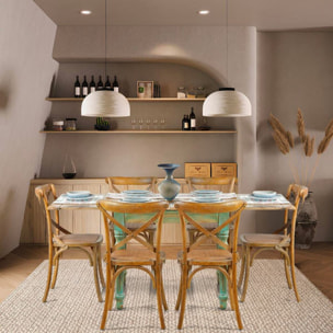 Tavolo da pranzo quadrato in mango beige decapato 90x90x77 - Salento