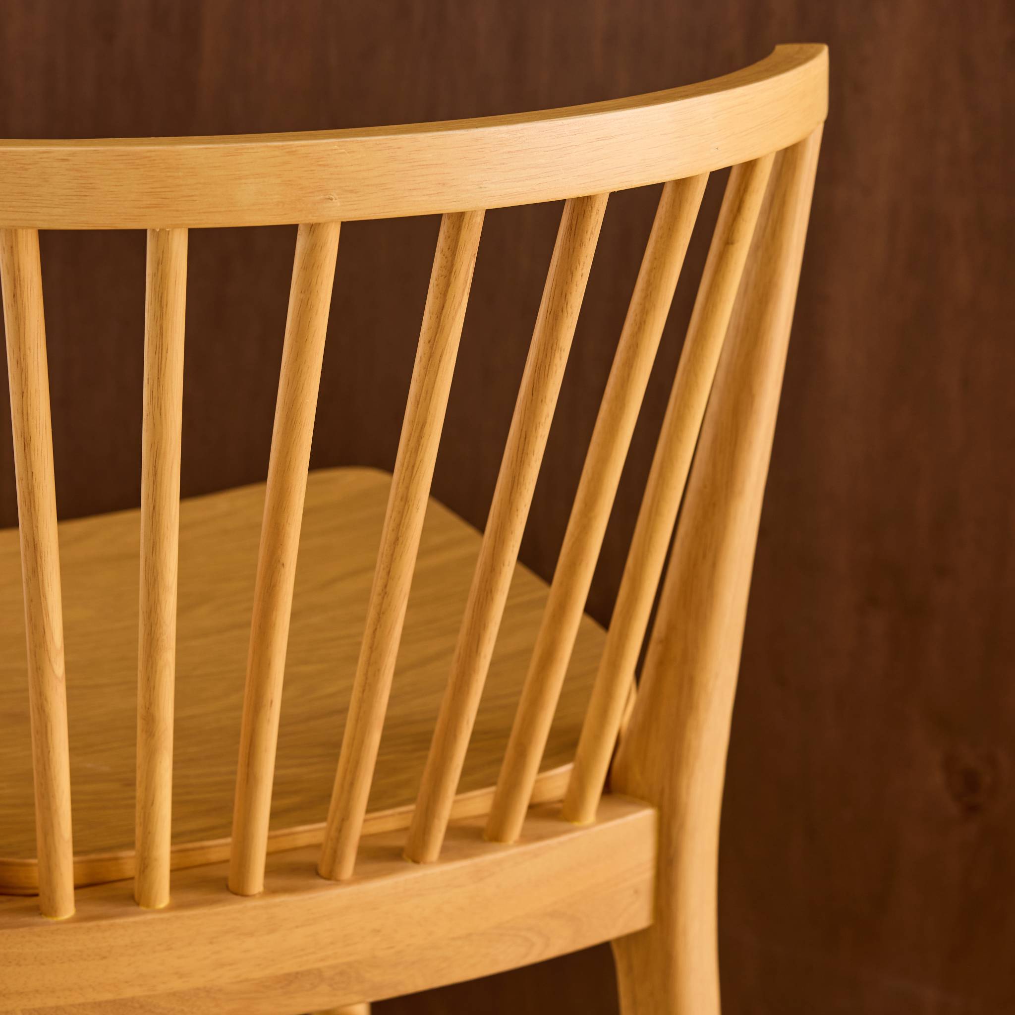 Tabouret de bar à barreaux bois d'hévéa 63cm (lot de 2) PAULA