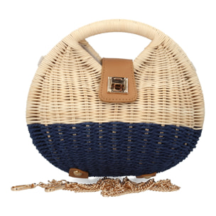 Bolso de hombro para mujer, material de rafia, diseño elegante y moderno ideal para verano