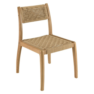 VALERIA - Ensemble de jardin avec table en bois de teck recyclé rotin 6 pers.