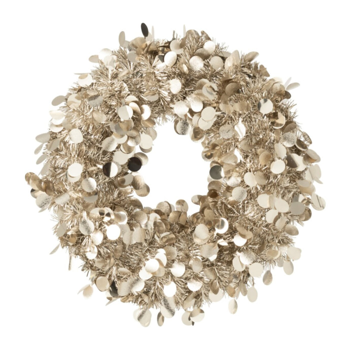 J-Line Couronne Pailleté - polystyrène - grège - small