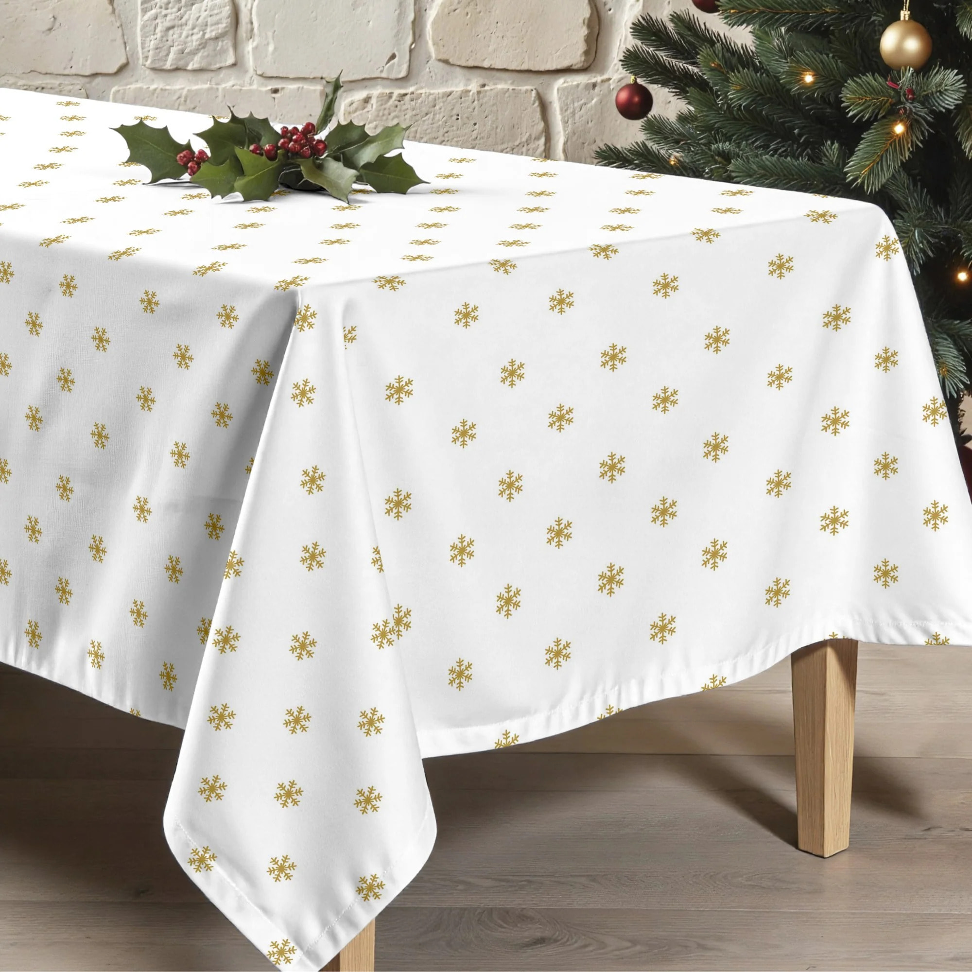 Nappe en résine Anti-tâches Snowflakes Gold