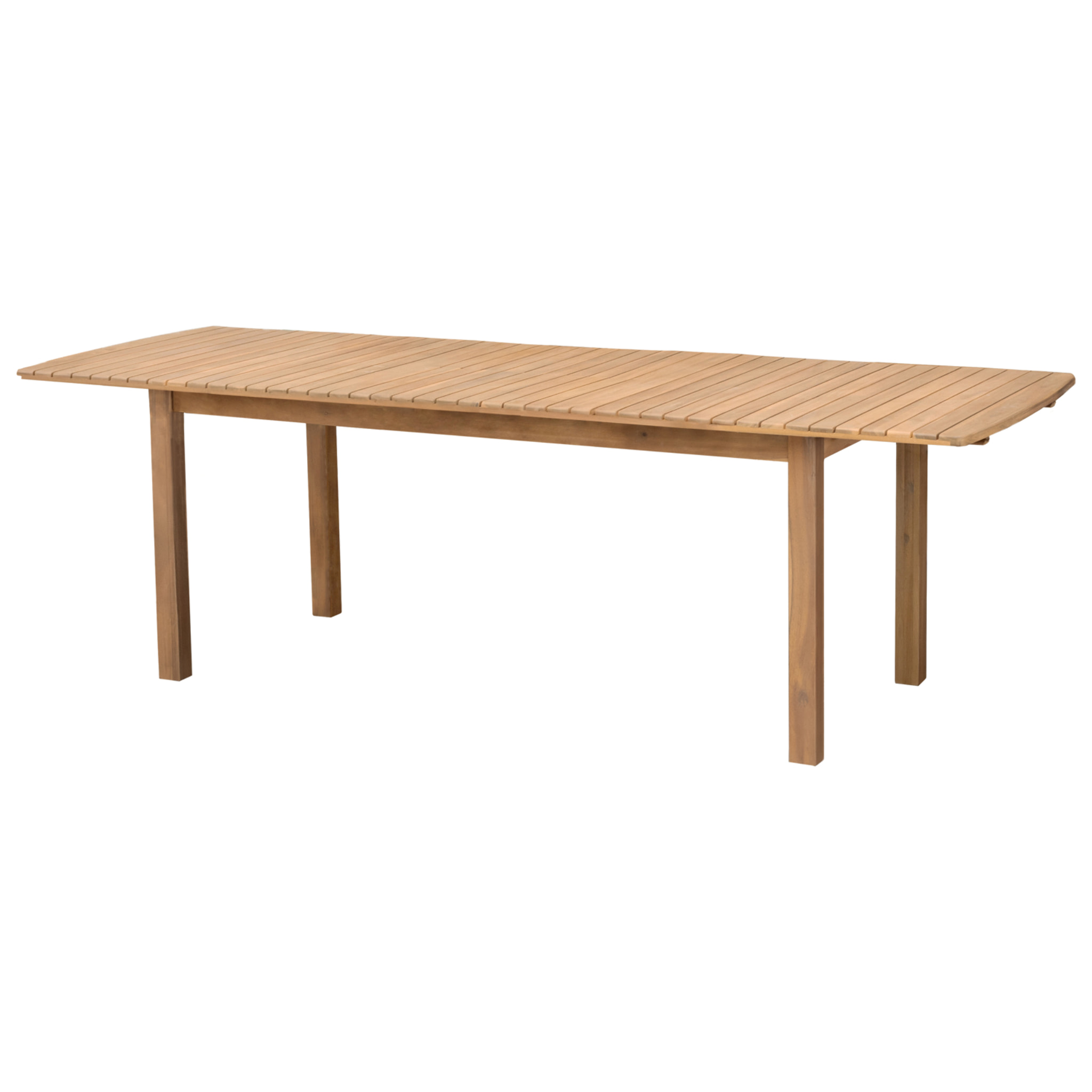 Salon de jardin extensible 180/240cm PADAR en acacia 8 places - coussins gris