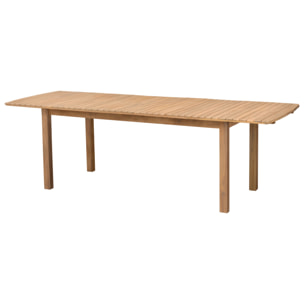 Salon de jardin extensible 180/240cm PADAR en acacia 8 places - coussins gris