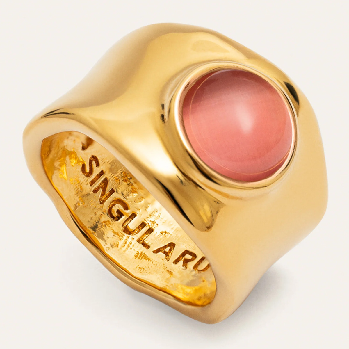 Anillo My Pink Stone Baño Oro