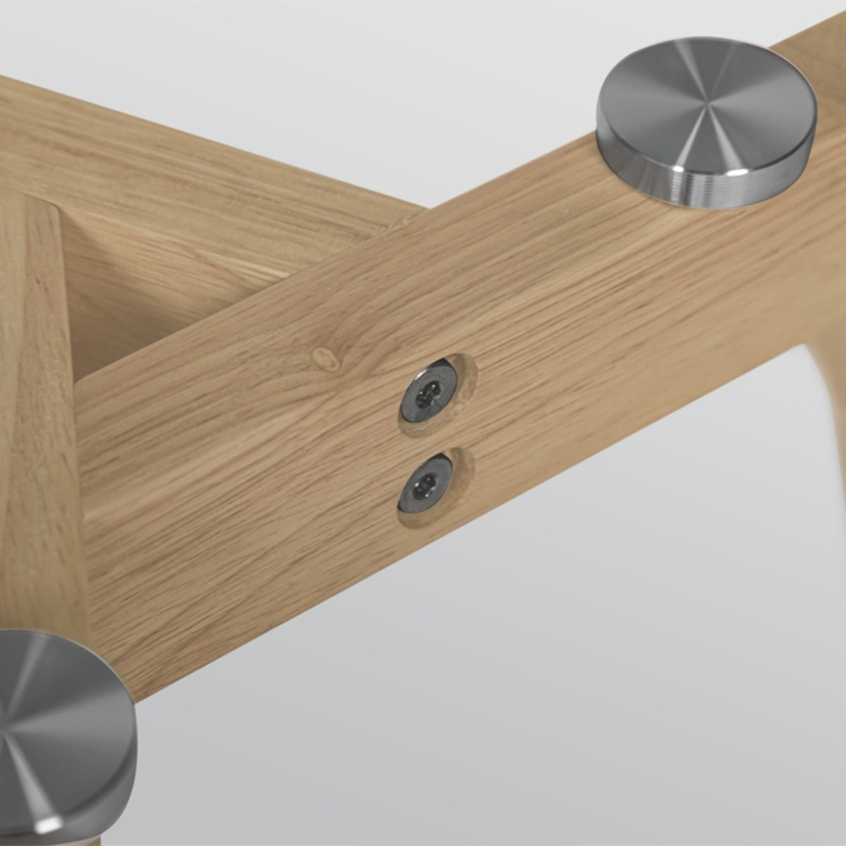 Tables basses rondes en verre et bois d'hévéa (lot de 2) - Vénus