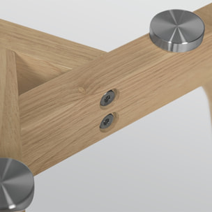 Tables basses rondes en verre et bois d'hévéa (lot de 2) - Vénus