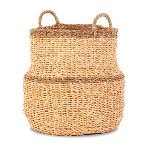 Panier jonc de mer naturel et brun