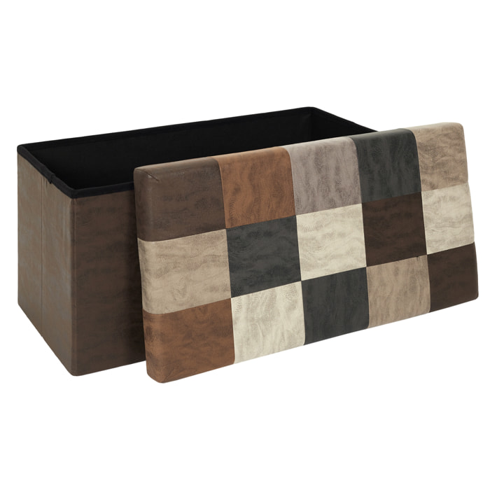 Coffre Banc Pliable Patchwork Pu M2