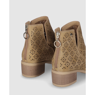 Botines de Piel Sintética - Cuero - Tacón: 3 cm