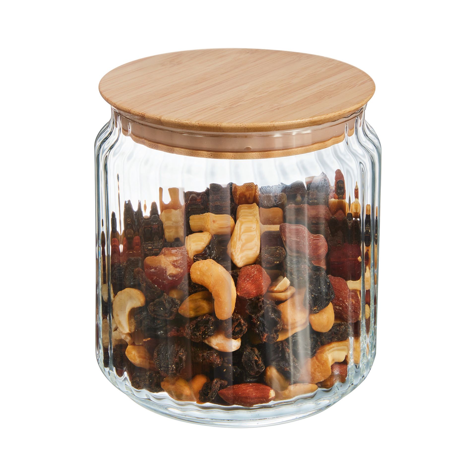 Pot de conservation 0.75L en verre avec couvercle bambou - Nova Jar - Luminarc