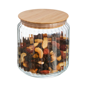 Pot de conservation 0.75L en verre avec couvercle bambou - Nova Jar - Luminarc