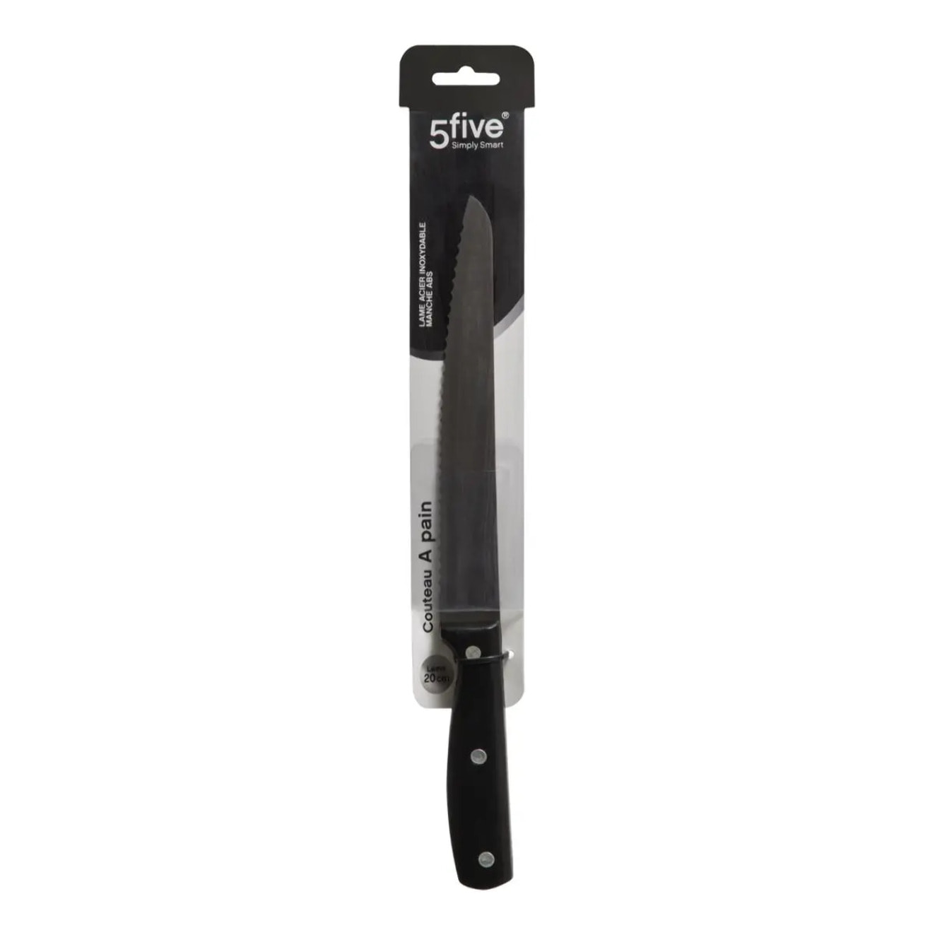 Couteau à pain inox "Essentiel Black" lame 20cm