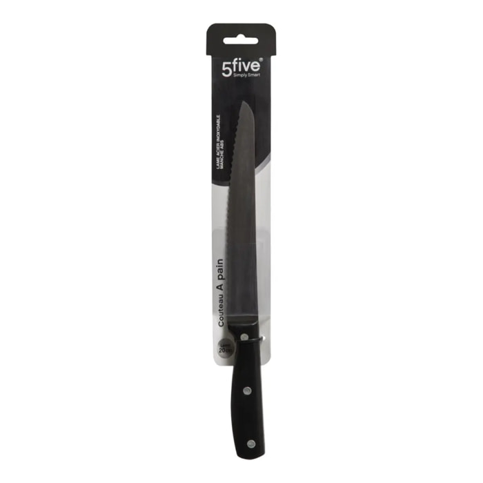 Couteau à pain inox "Essentiel Black" lame 20cm