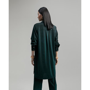 Blusa in maglia circolare con lurex