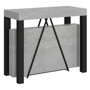 Consolle allungabile 90x40/300 cm Tiris Cemento telaio Antracite