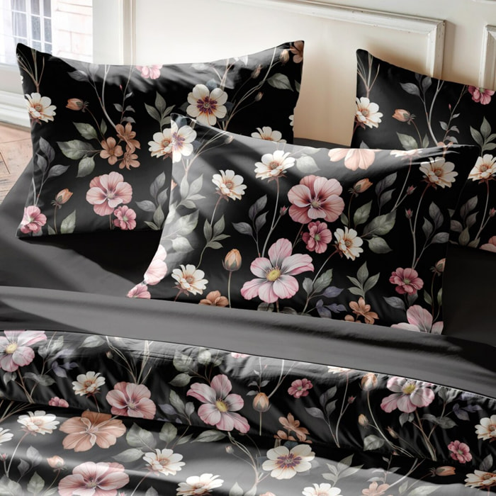 Funda de Almohada Floral Cascade Negro