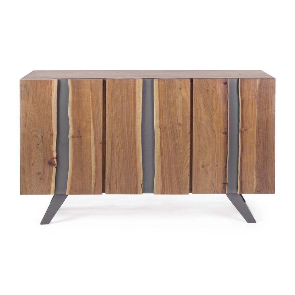 CREDENZA ACHILLE 90CM 3A ACACIA E METALLO VERTI