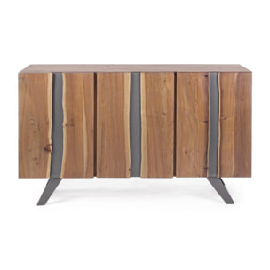 CREDENZA ACHILLE 90CM 3A ACACIA E METALLO VERTI