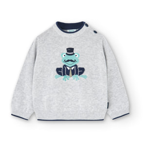 Jersei bebé niño, tricotosa, estampado, gris vigoré