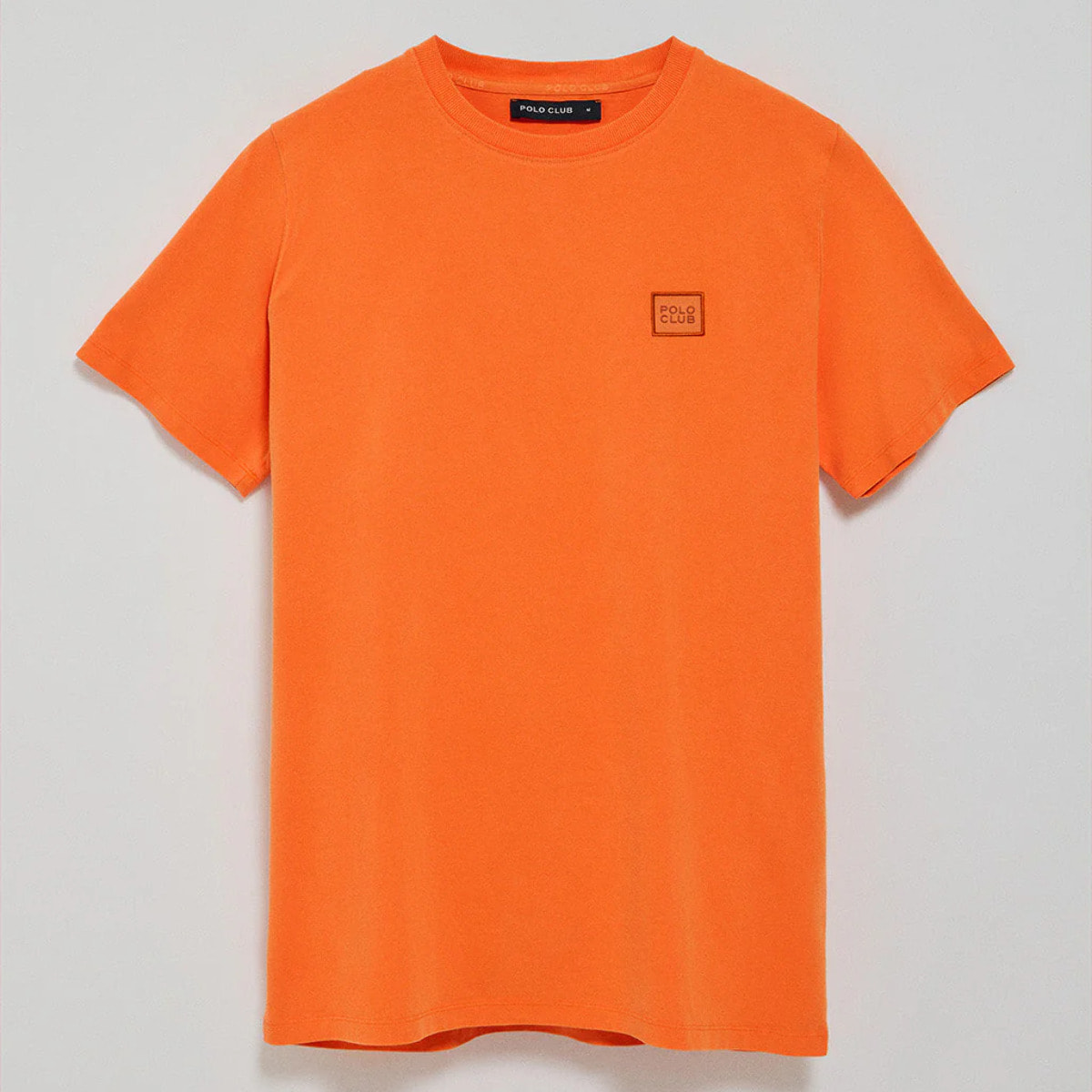 Camiseta naranja garment dye con detalle Polo Club