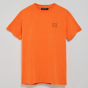 Camiseta naranja garment dye con detalle Polo Club