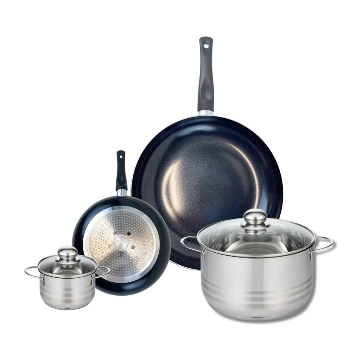 Ensemble de 2 Poêles de cuisson 20 et 32 cm et 2 faitouts 12 et 24 cm Elo Prima Brillant