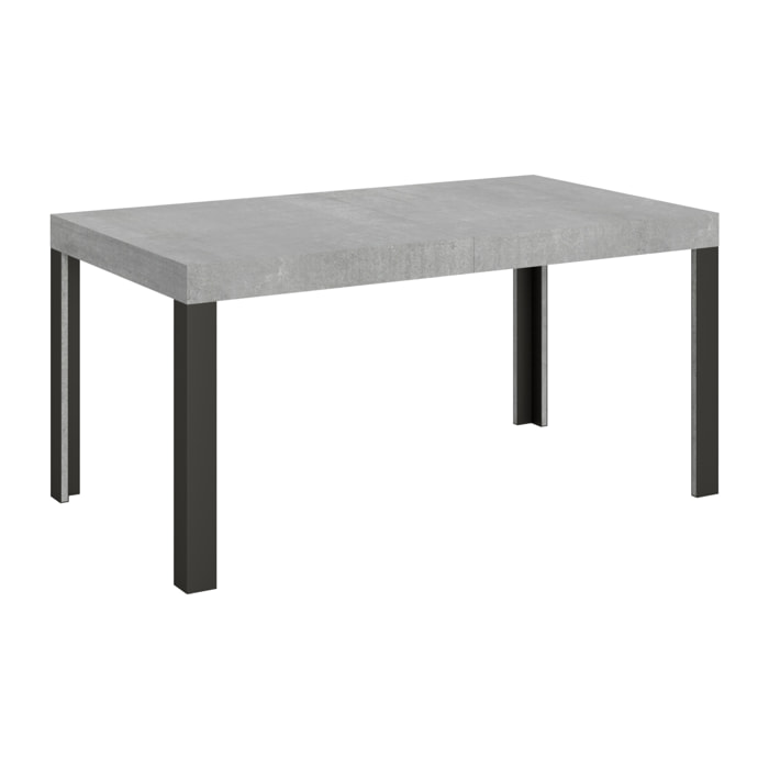 Mesa extensible 80x160/244 cm Linea Cemento estructura Antracita