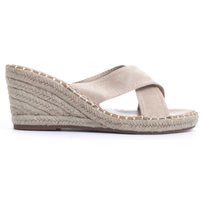 Sandalias de Cuña - Beige - Altura: 7 cm