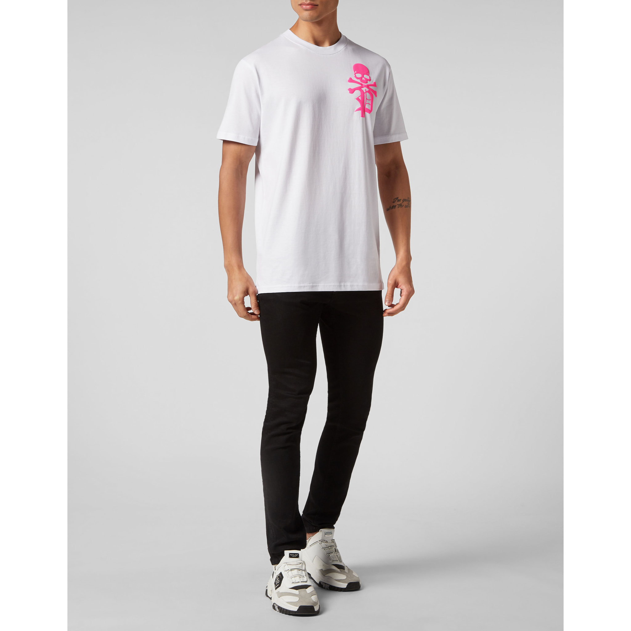 PHILIPP PLEIN Camiseta de cuello redondo y manga corta SKULL