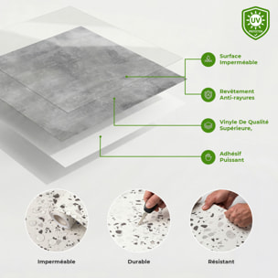 Sticker Sol avec laminat de Protection en Plastique Anti-dérapant | Stickers adhésif Sol - SOL CARRELAGES DALLE DE BETON CIRÉ - 1 sticker