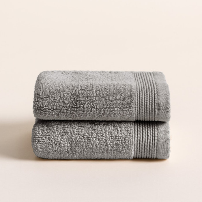 Lot de 2 serviettes Harmony Titanium - Zero Twist - 600 grammes