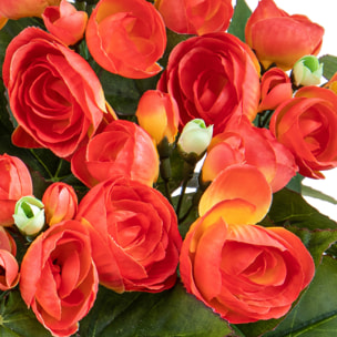 Bouquet Di Begonia. Altezza 28 Cm - Pezzi 4 - 22X28X21cm - Colore: arancio - Bianchi Dino - Cespugli Fiori Misti