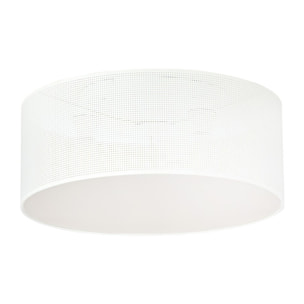 Lampada a sospensione Aston in acciaio bianco e interno oro