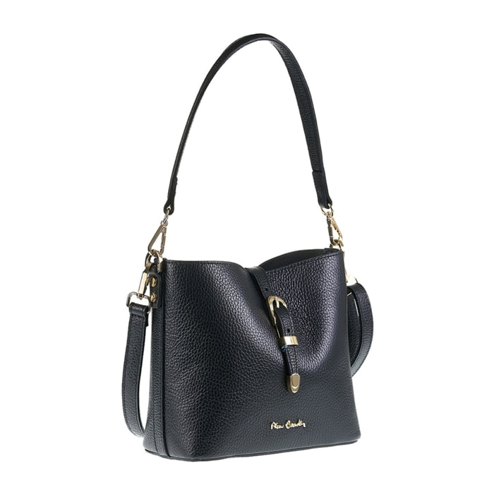 Borsa a spalla da donna Made in Italy - Modello Valeria Elite - 100% pelle - 22.0 x 19.5 x 10.5 cm