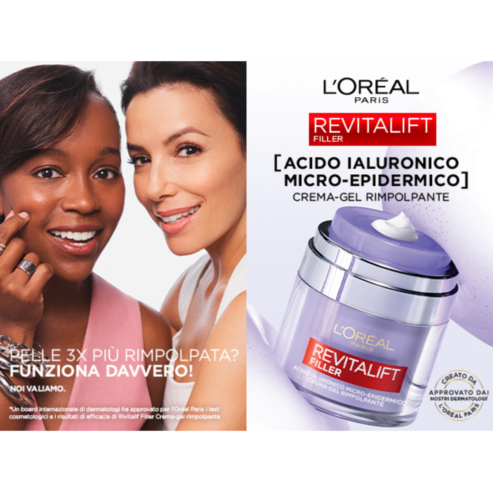 Crema-Gel Rimpolpante Idratante Revitalift Filler con Acido Ialuronico Niacinamide e Glicerina - Barattolo da 50ml