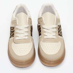 Sneakers in simil pelle multicolore