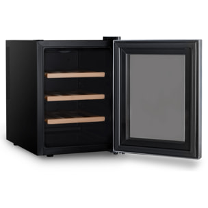 Les Petit Champs Vinoteca 12 botellas CAVS12, Capacidad 31L, Puertas de acero inoxidable, Ajuste de temperatura de 11°C a 18°C, Sistema termoeléctrico, Iluminación LED, Anti-UV, 3 estantes