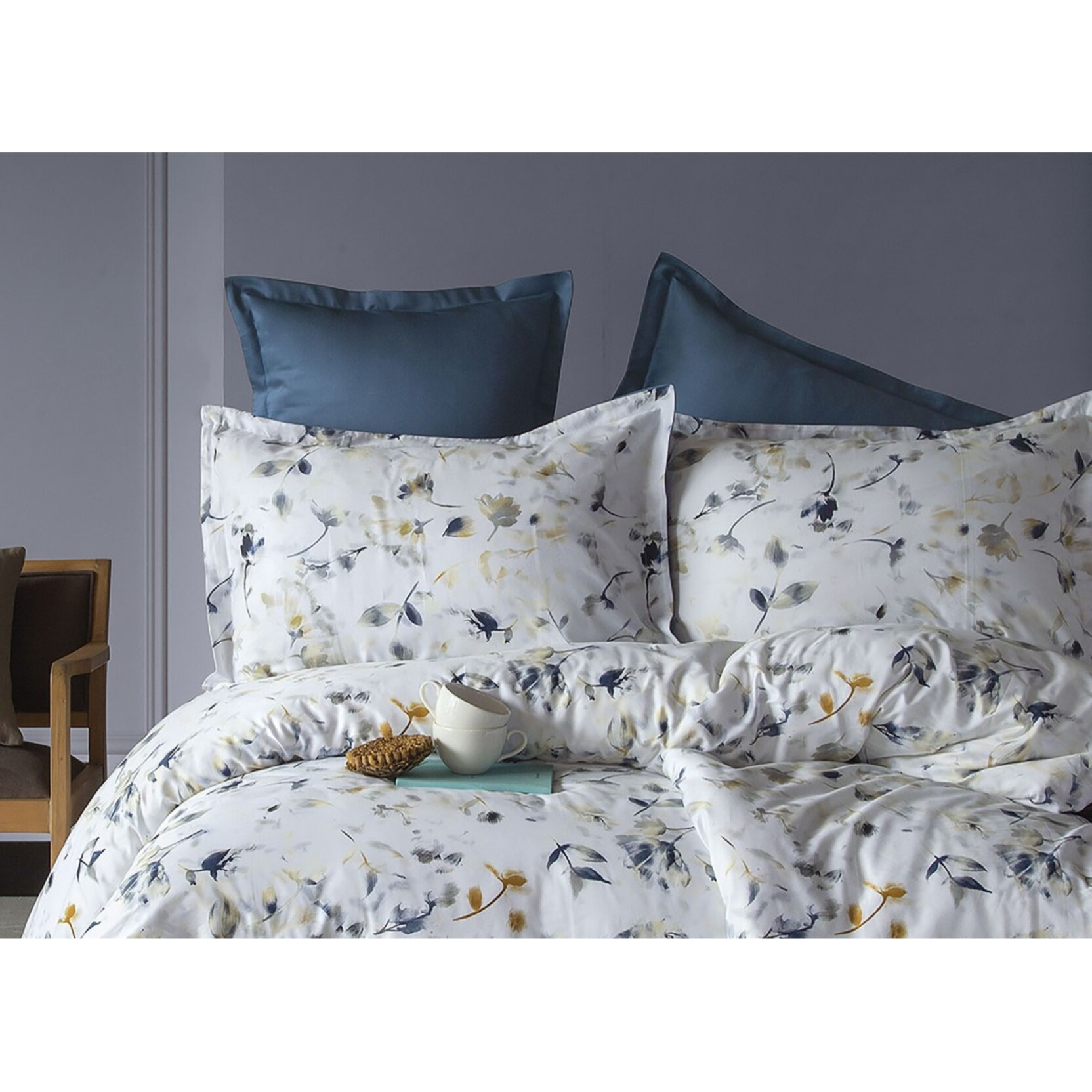 Parure housse de couette et taies oreiller 100% Satin de Coton imprimé
