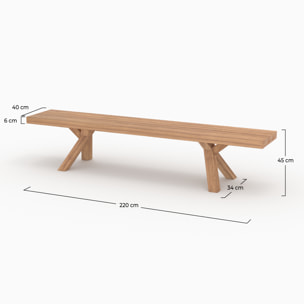 Banc de jardin en bois de teck 4 personnes - Soraya