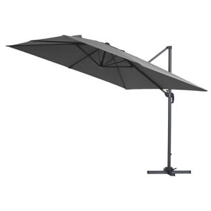 Parasol jardin déporté "Sun 3" - 3 x 3 m - Gris