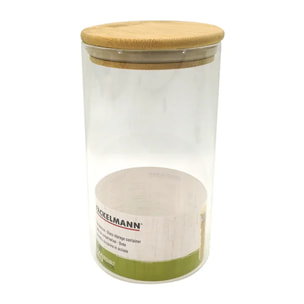 Boîte de conservation en verre 1,15L avec couvercle en Bambou Fackelmann Nature