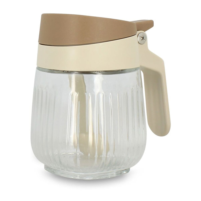 Bocal à épices 38cl en polypropylène crème et verre